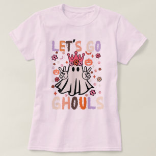 Groovy Let's Go Ghouls Halloween Ghost Outfit T-Shirt