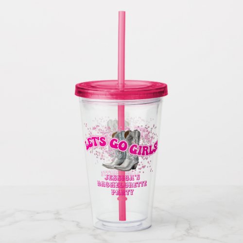 Groovy Lets Go Girls Western Bachelorette Party Acrylic Tumbler