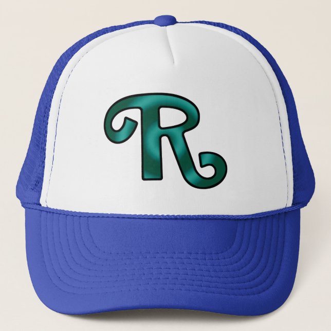 Groovy Letter "R" Initial Trucker Hat (Front)