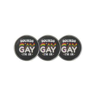 Groovy LGBT Pride Sounds Gay Im In Golf Ball Marker