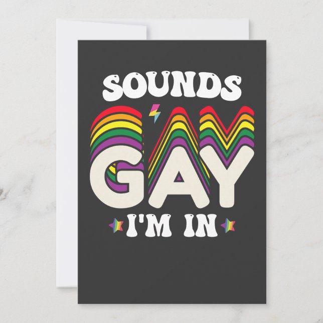 Groovy LGBT Pride Sounds Gay Im In Invitation (Front)
