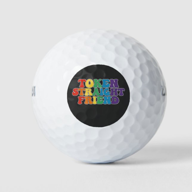 Groovy LGBT Pride Token Straight Friend Golf Balls (Front)
