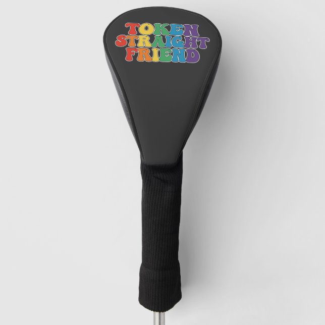 Groovy LGBT Pride Token Straight Friend Golf Head Cover (Front)