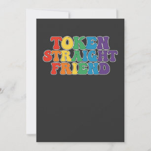Groovy LGBT Pride Token Straight Friend Invitation