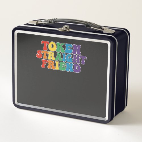 Groovy LGBT Pride Token Straight Friend Metal Lunch Box