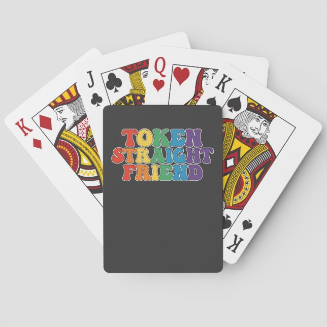 Groovy LGBT Pride Token Straight Friend Poker Cards (Back)