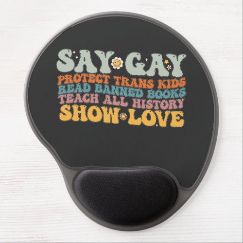 Groovy LGBT Say Gay Protect Trans Kids Read Books Gel Mouse Pad