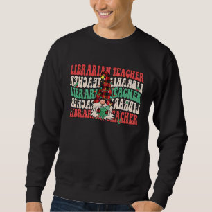 Groovy Librarian Teacher Christmas Gnome School Li Sweatshirt
