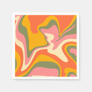 Groovy Liquified Marble Retro 60s Vintage Party Napkins