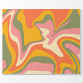 Groovy Liquified Marble Retro 60s Vintage  Wrapping Paper (Flat)