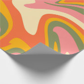 Groovy Liquified Marble Retro 60s Vintage  Wrapping Paper (Corner)