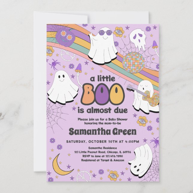 Groovy Little Boo Baby Shower Invitation (Front)