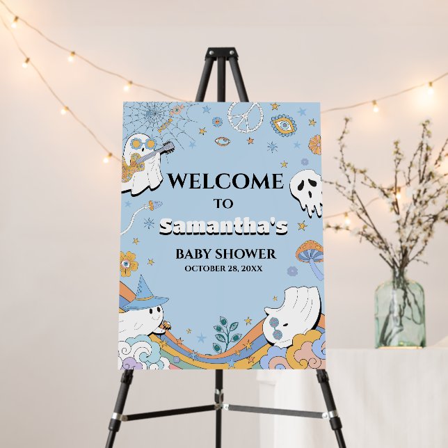 Groovy Little Boo Halloween Welcome Sign (In Situ (Stand))