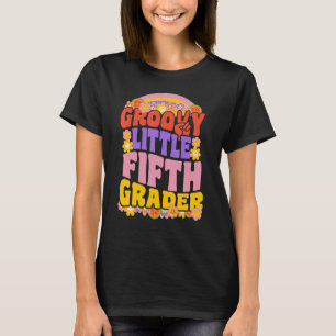 Groovy Little Fifth Grader Retro Wavy 70s Vintage T-Shirt