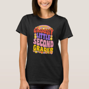 Groovy Little Second Grader Retro Wavy 70s Vintage T-Shirt