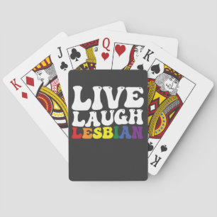 Groovy Live Laugh Lesbian LGBT Pride Poker Cards