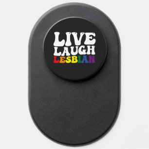 Groovy Live Laugh Lesbian LGBT Pride PopSocket