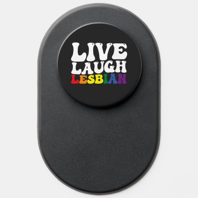 Groovy Live Laugh Lesbian LGBT Pride PopSocket (Popsocket)