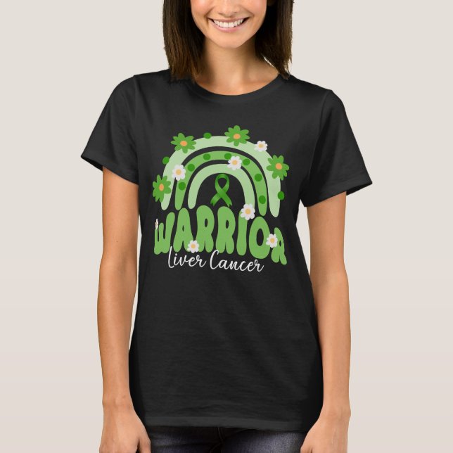 groovy liver cancer warrior rainbow flower   T-Shirt (Front)