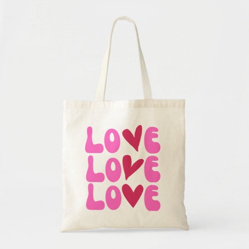 Groovy Love Typography Boho Hippie Cute Funny Tote Bag