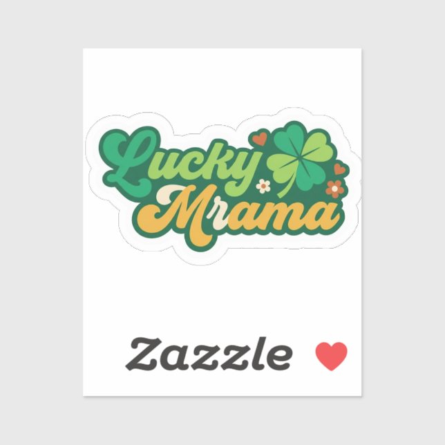 Groovy Lucky Mama Clover Retro 70s Floral Sticker (Sheet)