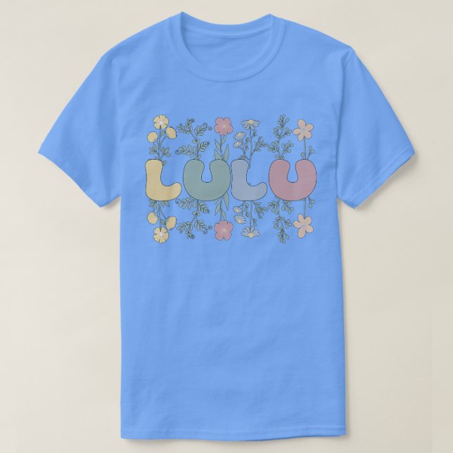 Groovy Lulu Grandmother Flowers Lulu Grandma  T-Shirt (Design Front)