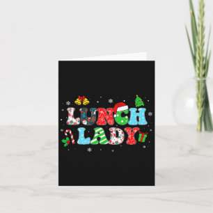 Groovy Lunch Lady Christmas Matching Xmas Lunch La Card