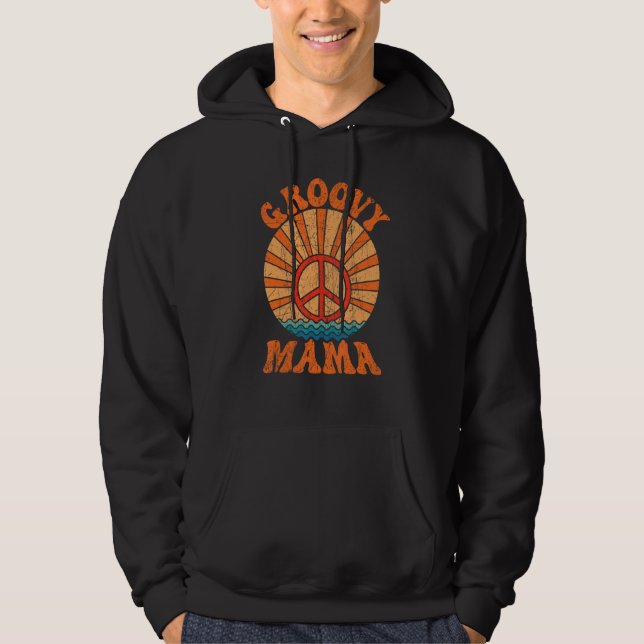 Groovy Mama 70s Aesthetic Nostalgia 1970's Retro M Hoodie (Front)