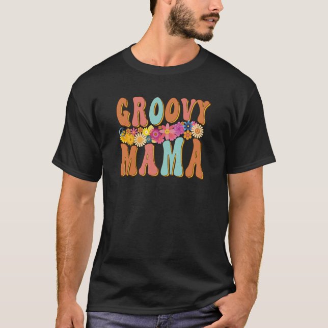Groovy Mama Birthday Party Pregnancy Reveal Cute M T-Shirt (Front)