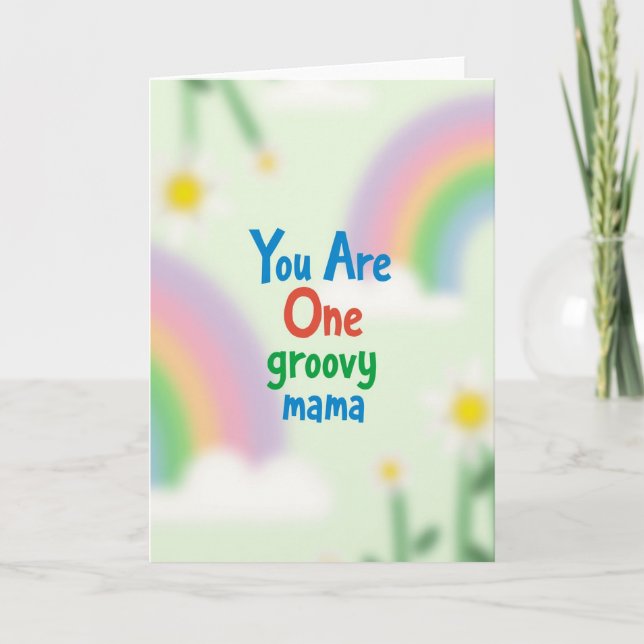 Groovy Mama Floral Mothers Day Card (Front)