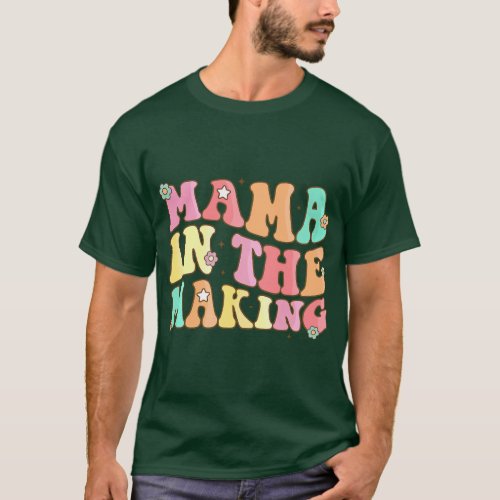 Groovy Mama in the Making Pregnancy Announcement M T_Shirt