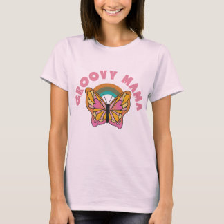 Groovy mama retro butterfly design T-Shirt