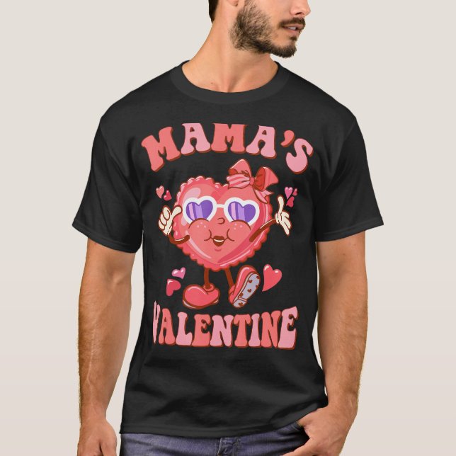 Groovy Mama's Valentine Hippie Heart Happy Valenti T-Shirt (Front)