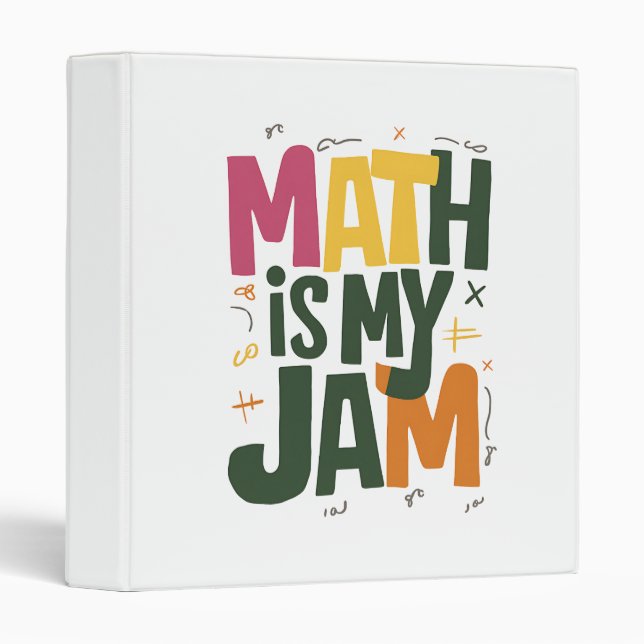 Groovy Math is My Jam First Day Back To School  3 Ring Binder (Front/Spine)