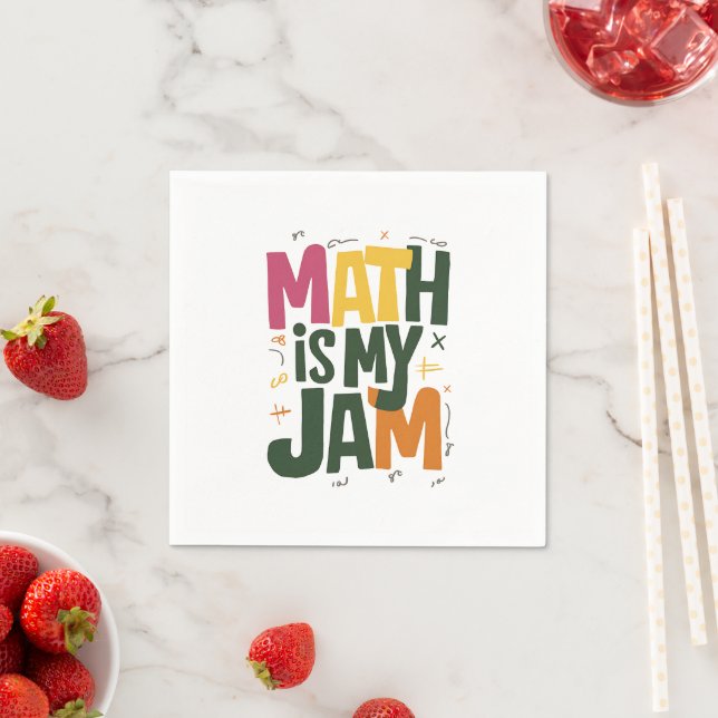 Groovy Math is My Jam First Day Back To School  Napkins (Insitu)