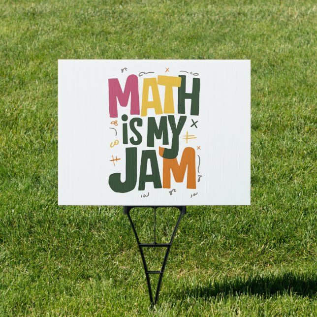 Groovy Math is My Jam First Day Back To School  Sign (Insitu)