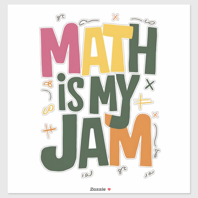 Groovy Math is My Jam First Day Back To School  Sticker (Sheet)