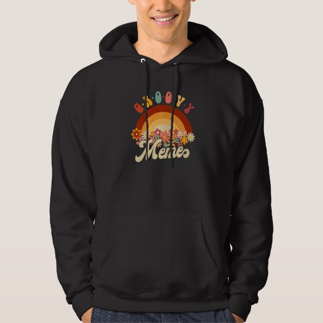 Groovy Meme Retro Rainbow 70s Grandma Matching Fam Hoodie (Front)