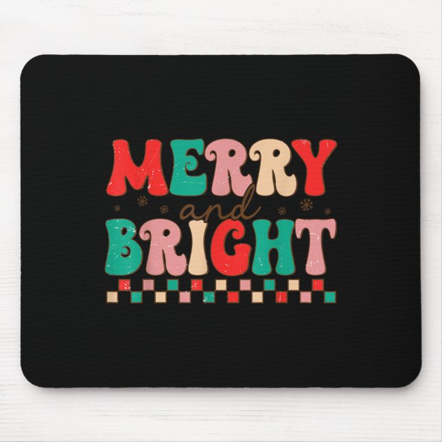 Groovy Merry And Bright Christmas Matching Family  Mouse Pad (Front)
