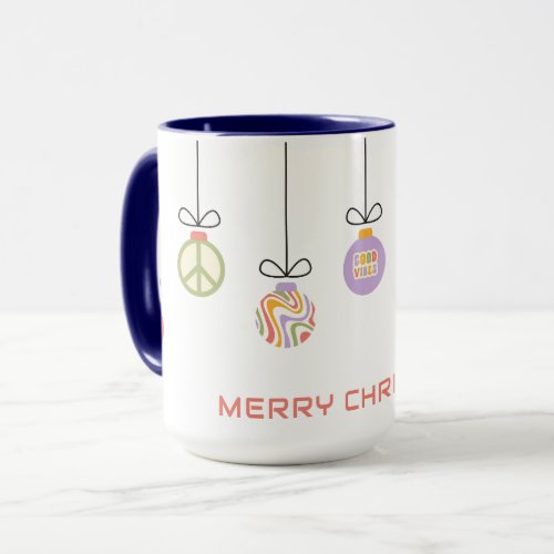 Groovy Merry Christmas Decorations Baubles Mug