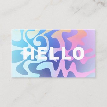 Groovy Metallic Squiggles Pastel Pink Blue Unique Business Card by TabbyGun at Zazzle