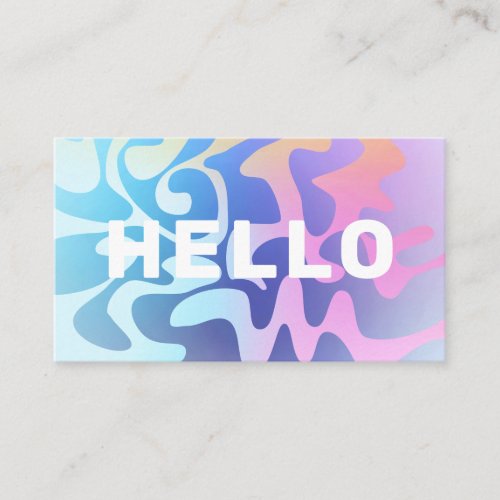 Groovy Metallic Squiggles Pastel Pink Blue Unique Business Card