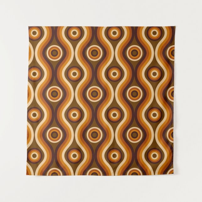 Groovy Mid Century Mod - Earth tone Tapestry (Front)