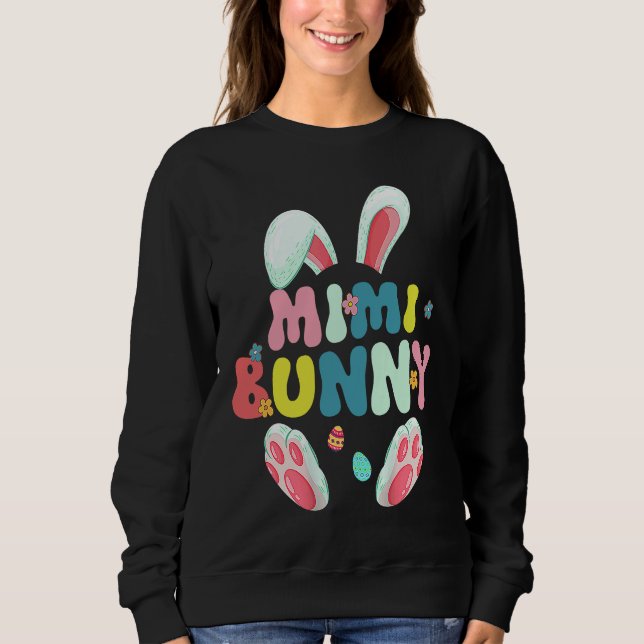 Groovy Mimi Bunny Cute Matching Family Easter Sweatshirt (Front)