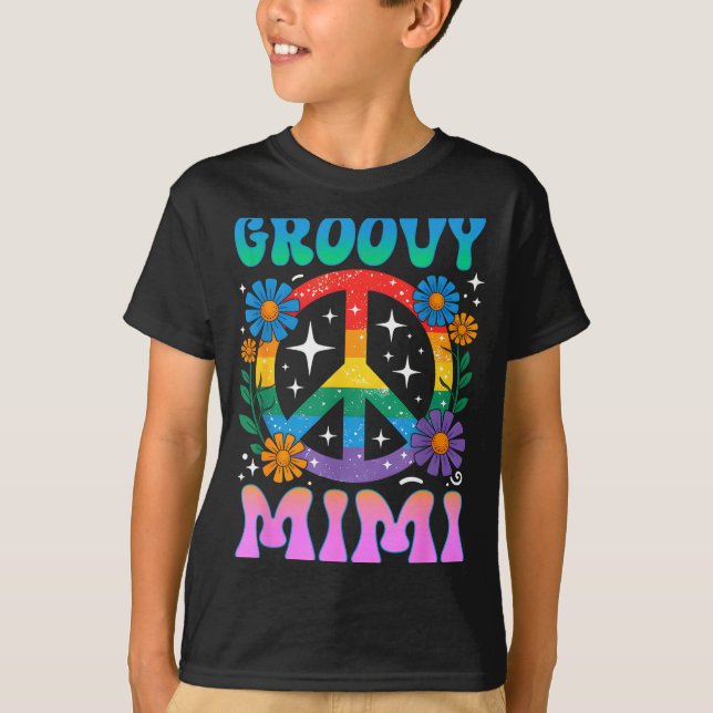 Groovy Mimi Floral Hipe Funny Mother's Day Mom Wom T-Shirt (Front)