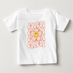 Groovy Mimi Happy Face Smile Cute Daisy Flower Gra Baby T-Shirt