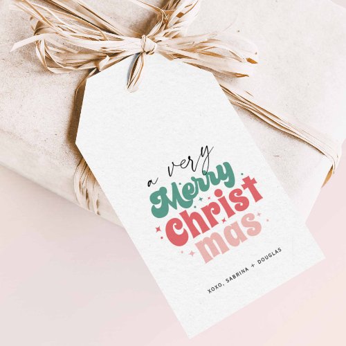 Groovy Minimalist Christmas Favor Gift Tag