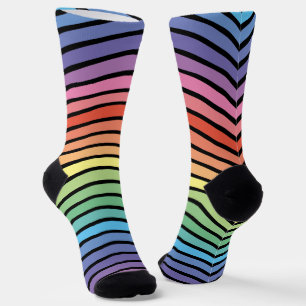 Groovy Mod Colorful Funky Retro Abstract Rainbow Socks