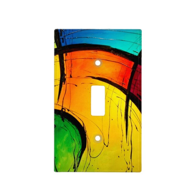 Groovy Modern Abstract Painting Light Switch Cover (Front)