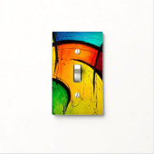 Groovy Modern Abstract Painting Light Switch Cover (In Situ)
